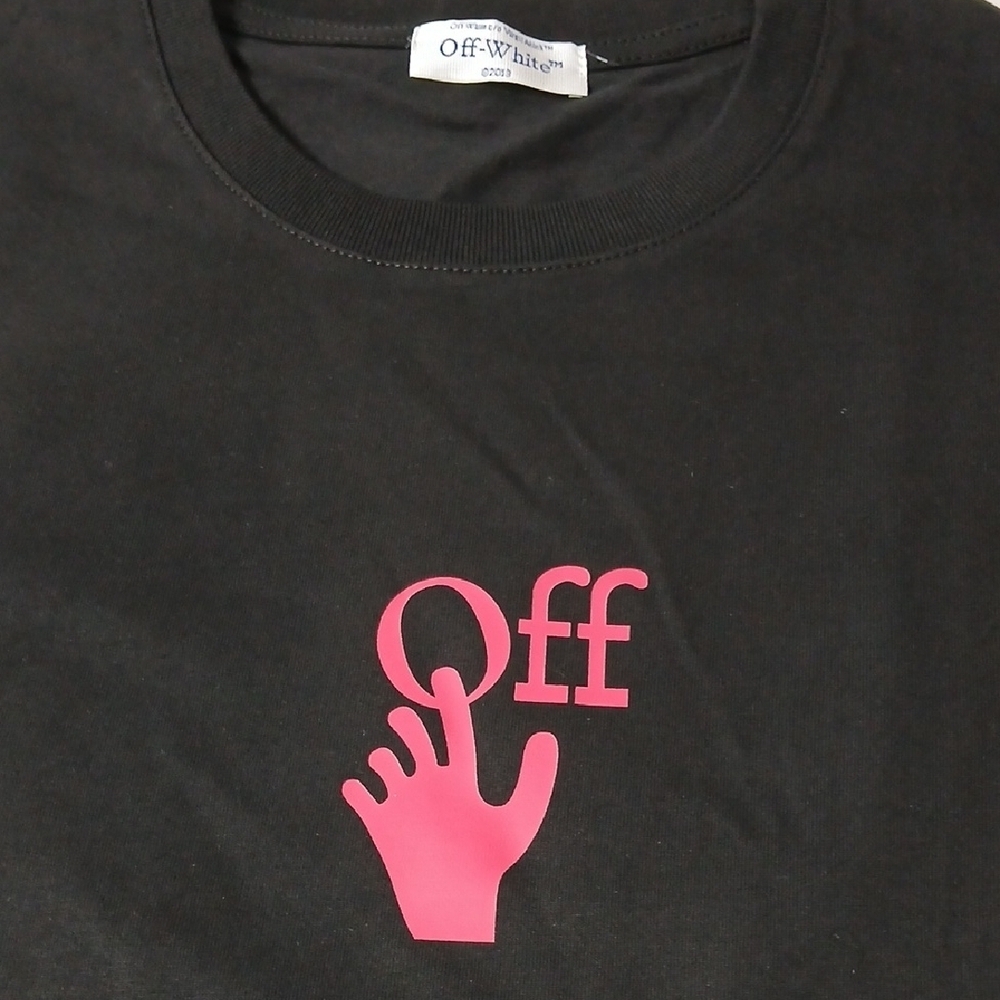 Off-White Black Short Sleeve Tee with Red Hand Logo - Picture 2 of 4